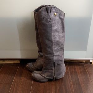 “Fergie” brand dark grey suede boots